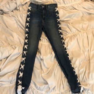 H&M tie up jeans